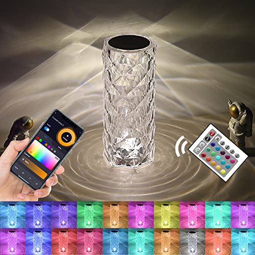 Lámpara LED con diamantes de cristal de 16colores