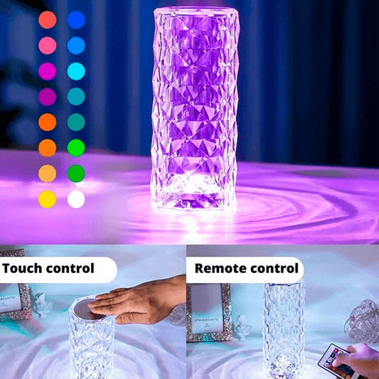 Lámpara LED con diamantes de cristal de 16colores